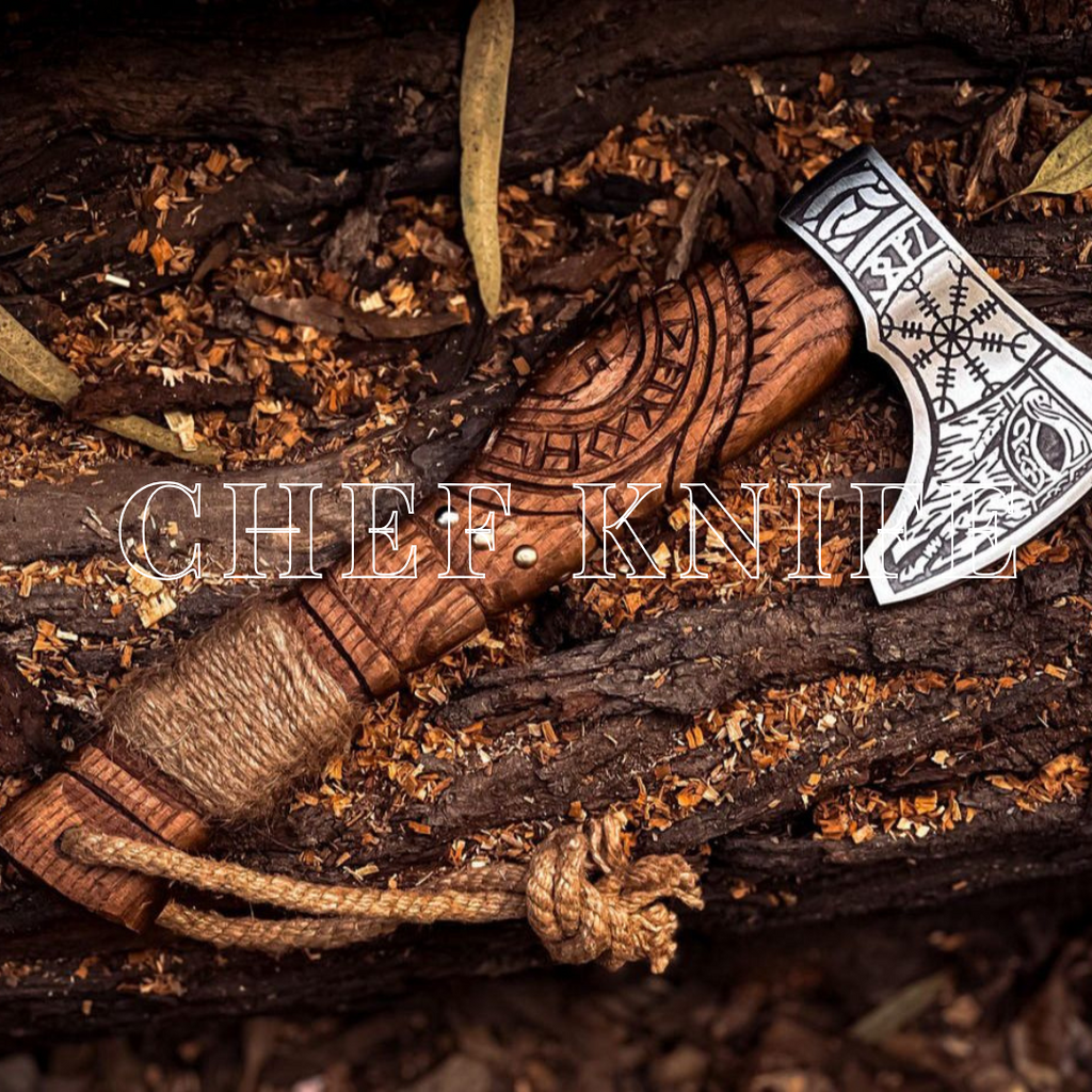 Handmade Viking Axe – Custom Engraved Handle & Etched Blade – Perfect Gift for Him